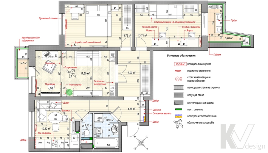 Примеры Дизайна 3 Комнатных Квартир