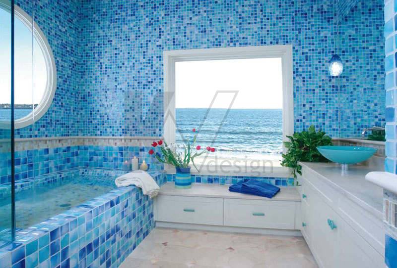 Ванная комната в синих тонах. Холодная элегантность